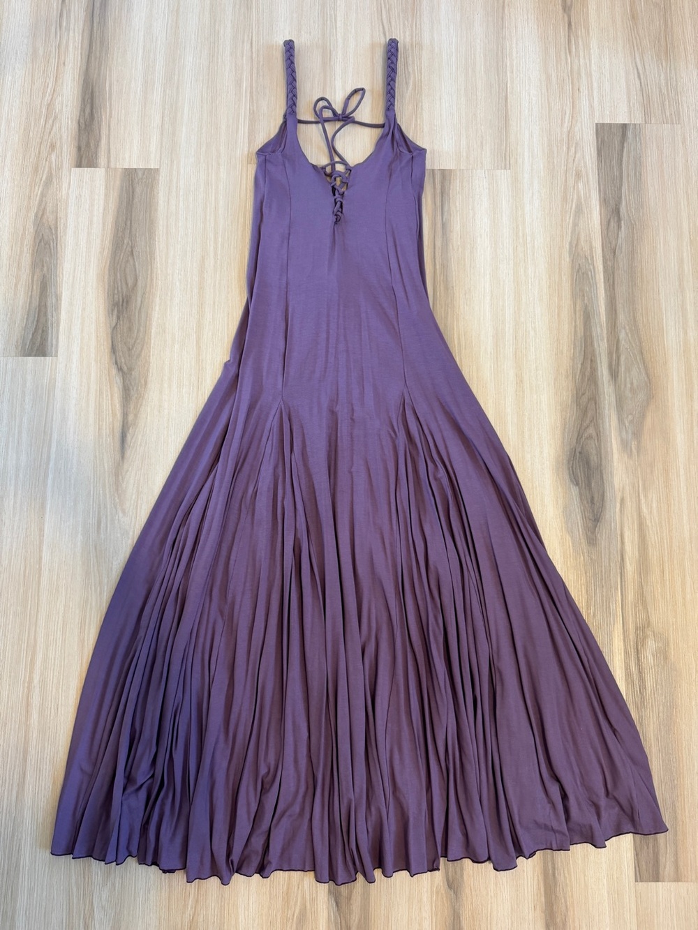 Omaya Spirit Purple Goddess Sacred Feminine Maxi Dress with Braided Straps